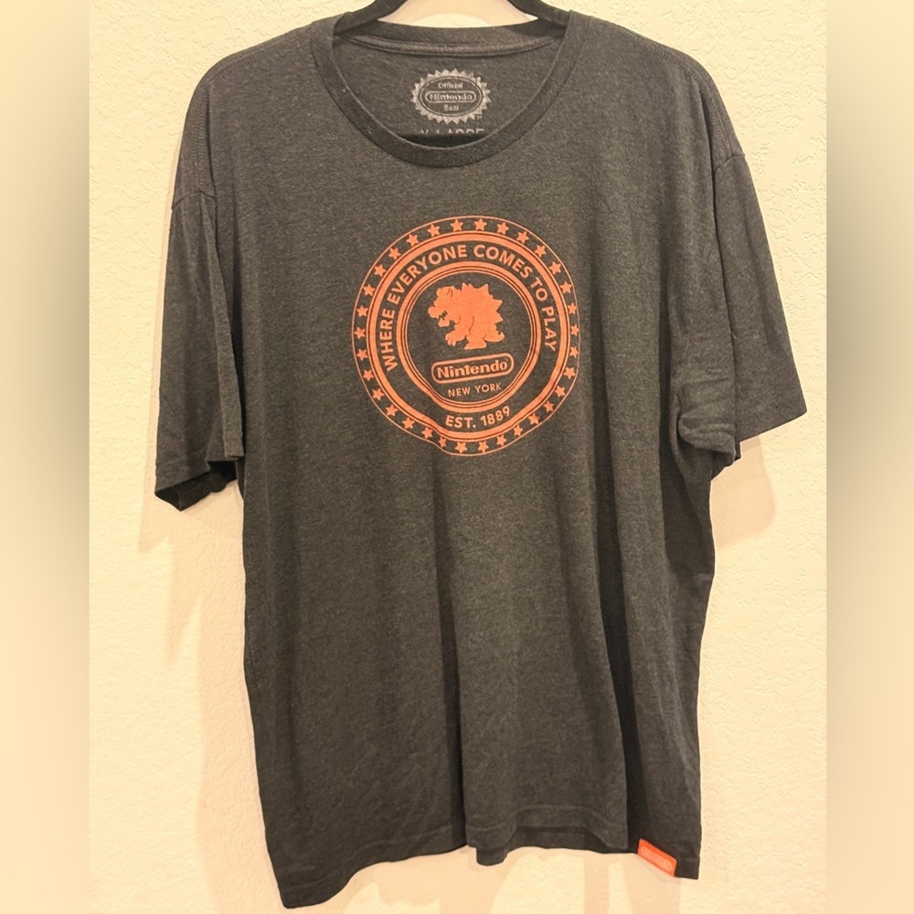Nintendo Charcoal Tee with Orange Emblem